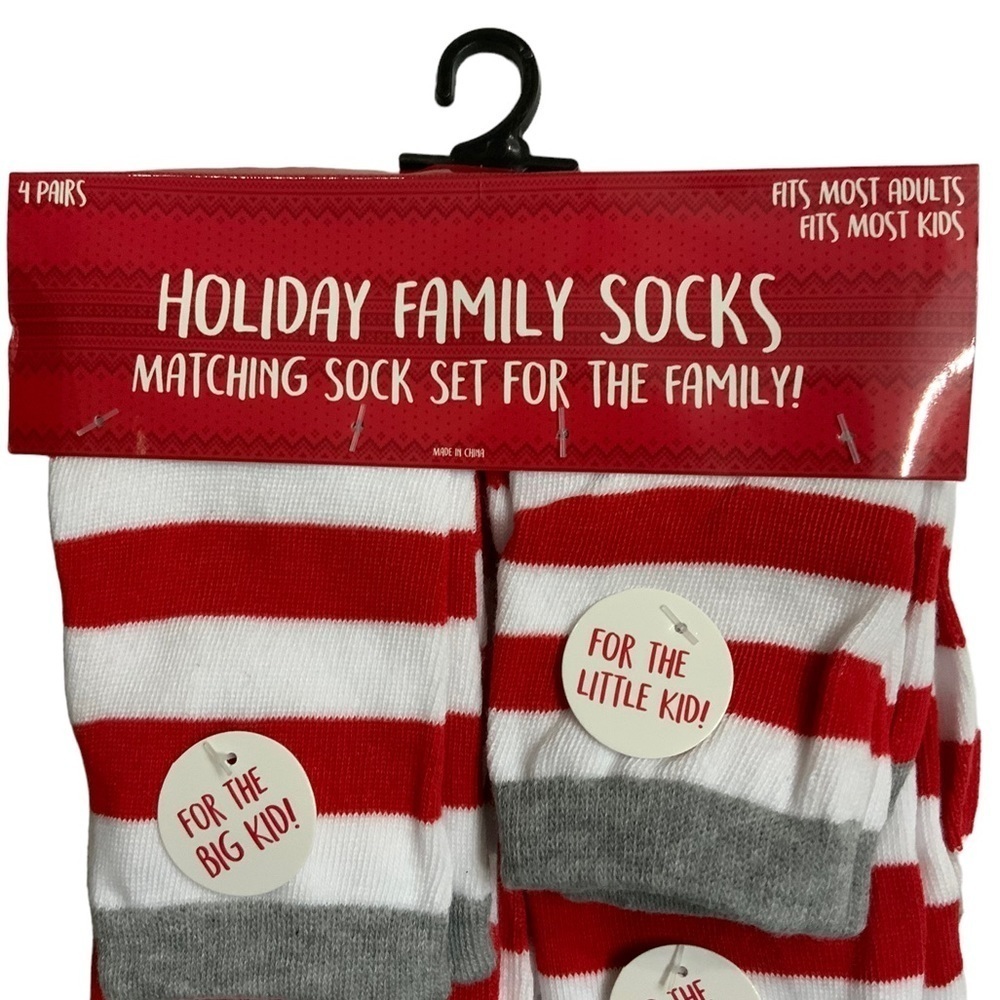 Holiday Family Christmas Socks Entire Family Socks 4 Pack - Picture 2 of 16